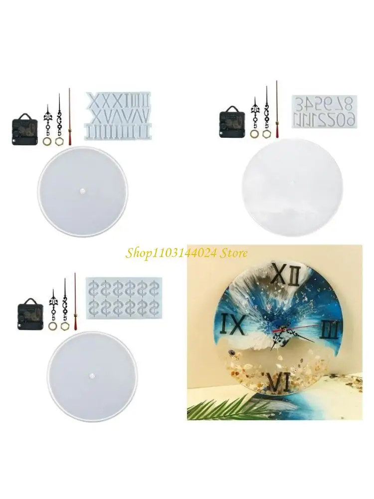 

N5KE Epoxy Resin Clock Casting Mold Flexible Silicone Home Decor Resin Mould Supplies