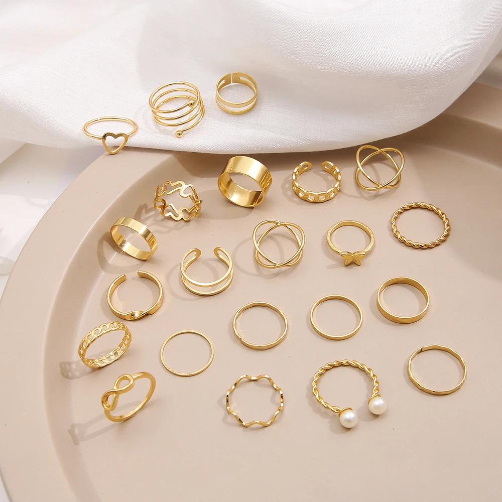 22 Sets Of Rings Butterfly Europe and America New Style Openings Love Female Designers Minority Rings image 6