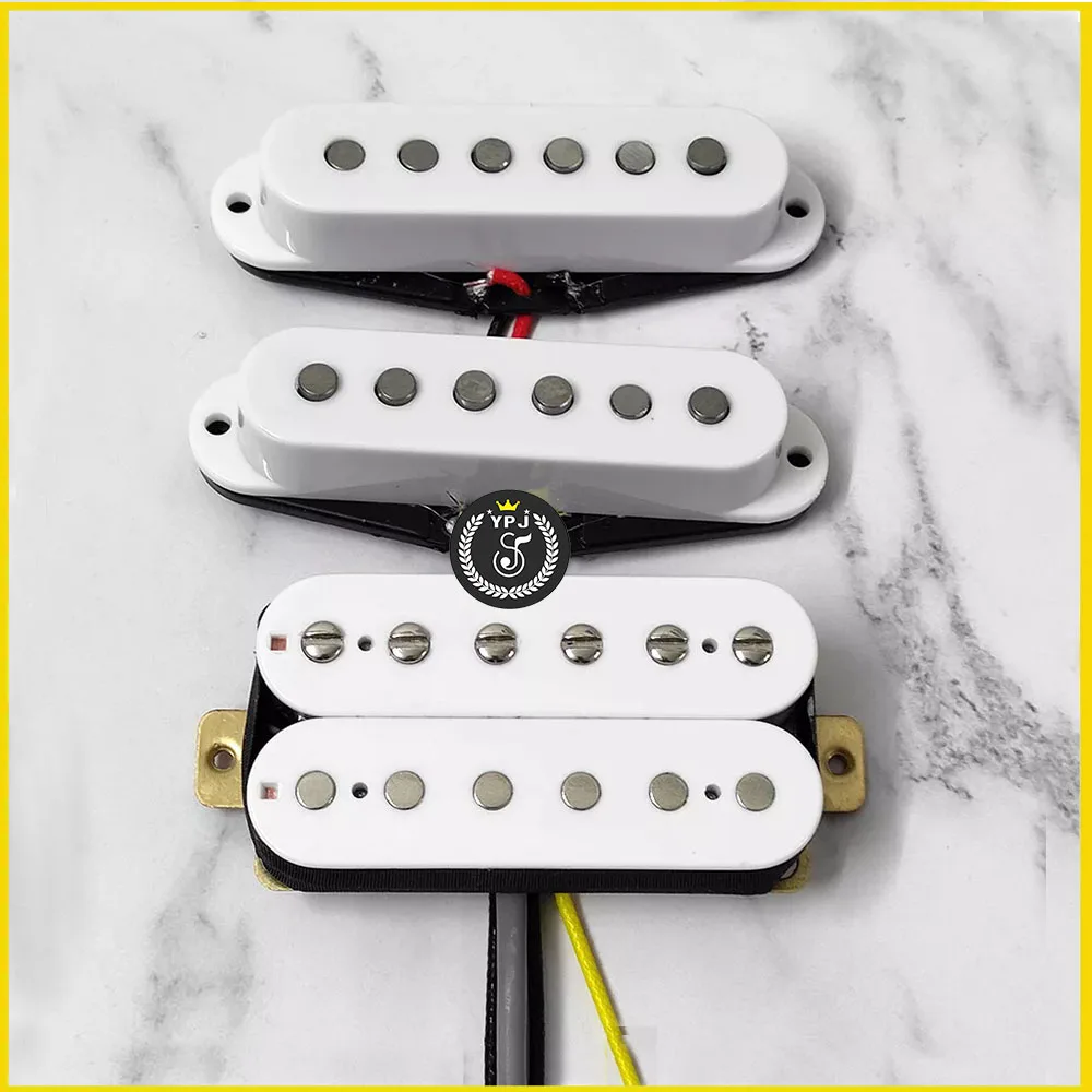 3 Pcs White Fit for Fende ST SSH Electric Guitar Pickup Alnico 5 V Magnet Guitars Pickups SET Neck and Middle and Bridge Parts