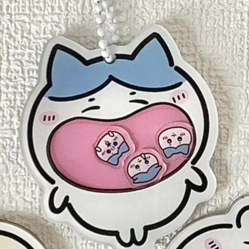 Jiyi Acrylic Shaker Keychain Cute Usagi Hachiware Chiikawa Bag Charm Pendant Kawaii Collectible Accessory for Fans Teens