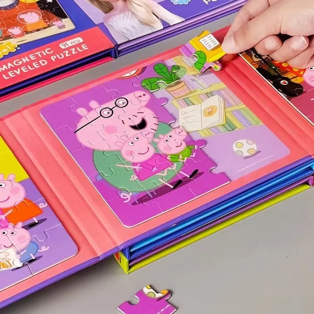 Peppa Pig Magnetic Cognitive Matching Puzzle Letters Numbers Animal Refrigerator Sticker Educational Toys For Children Kids