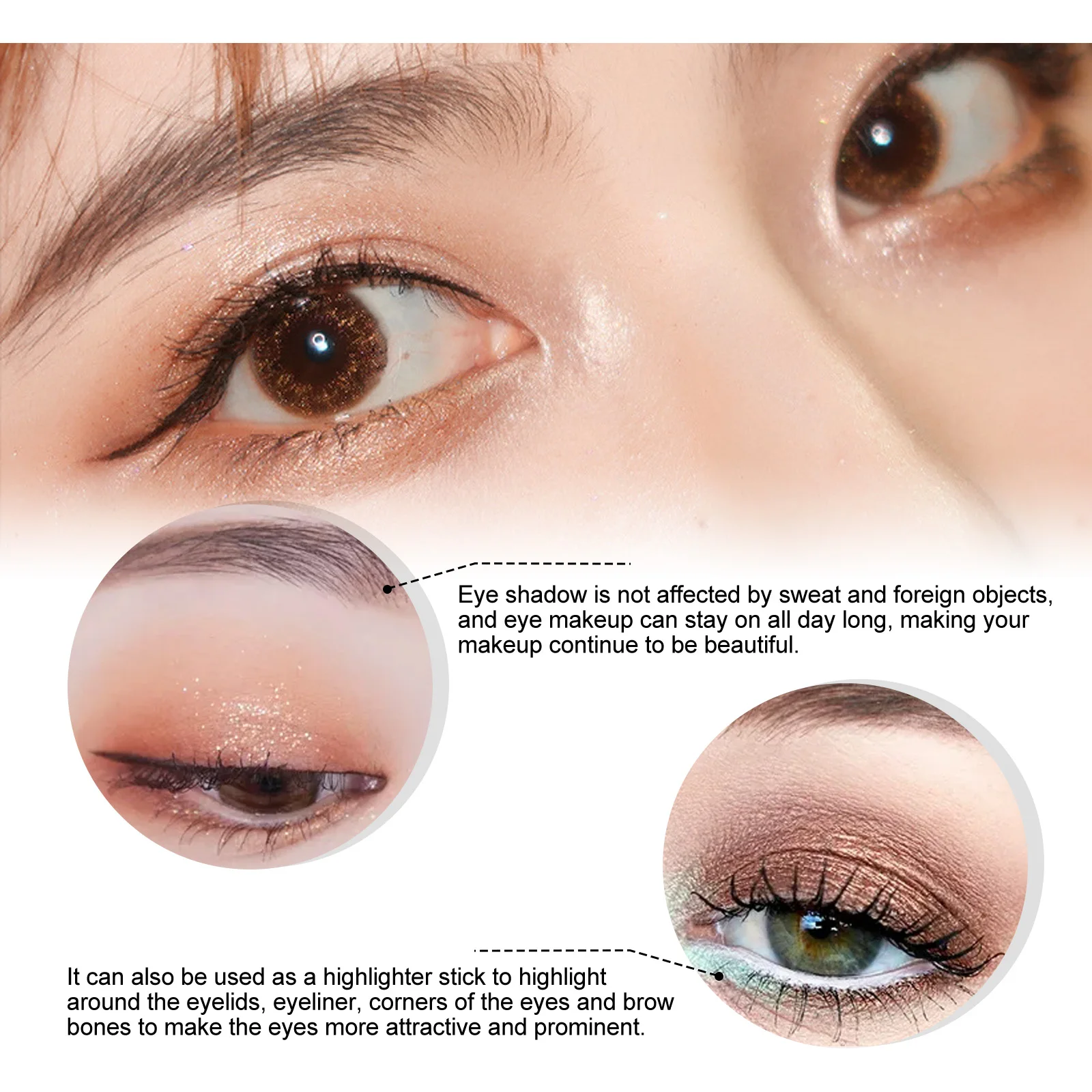 5 pz/set Shimmer Eyeshadow Stick Eyeshadow Highlight Waterproof Lasting Pearlescent Glitter Eye Shadow Pencil prodotto per il trucco
