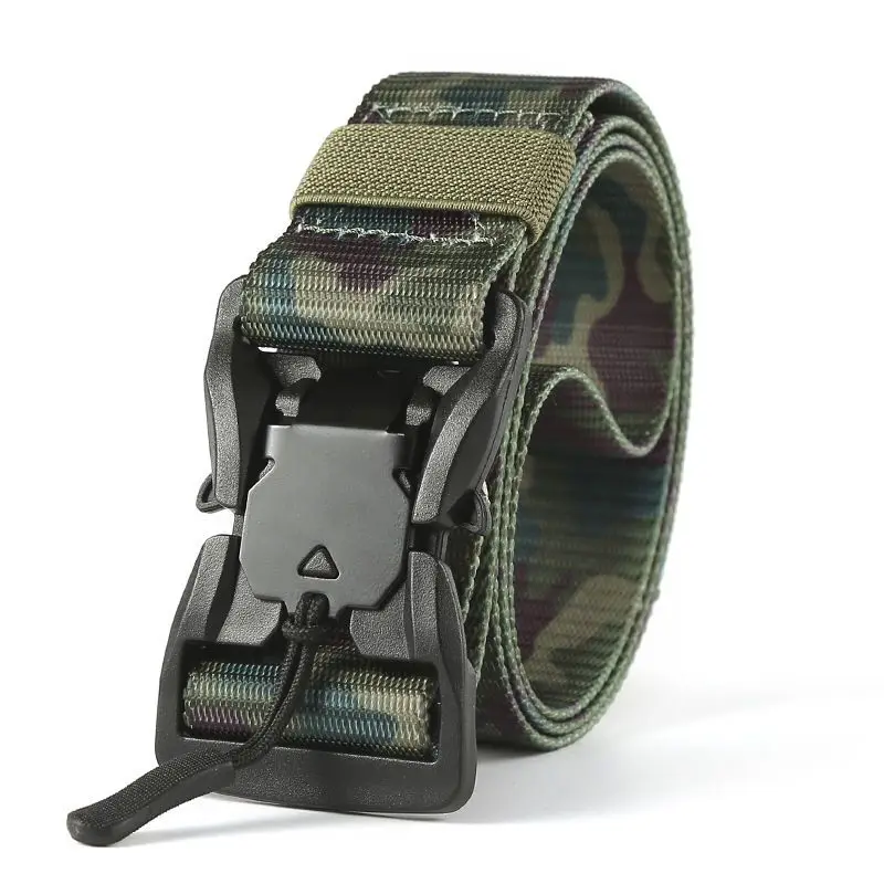 Buckle Training Hunting Climbing Camping Molle Belt 125cm Camouflage Tactical Belt Nylon Military Army Belt Outdoor Magnetic