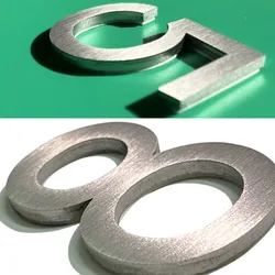 60mm Stainless Steel Number Stickers 0 To 9 Metal Self-adhesive Arabic Number Signs House Numbers For Doors Mailboxes Lockers