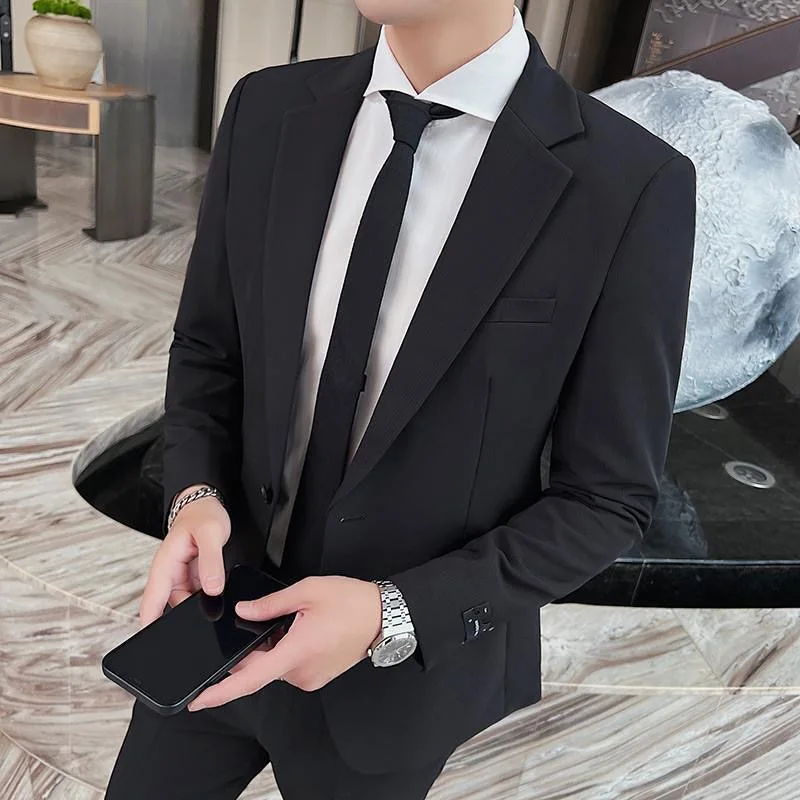 153 Two-piece men's casual Korean style groom best man suit