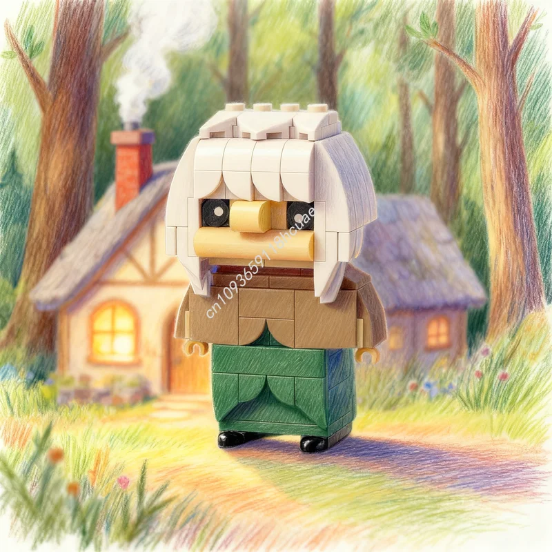 132 Piezas MOC, Bloques de Construcción del Modelo Abuela Addams, Juguete Creativo de Ensamblaje DIY, Idea de Regalo Educativo para Festivales
