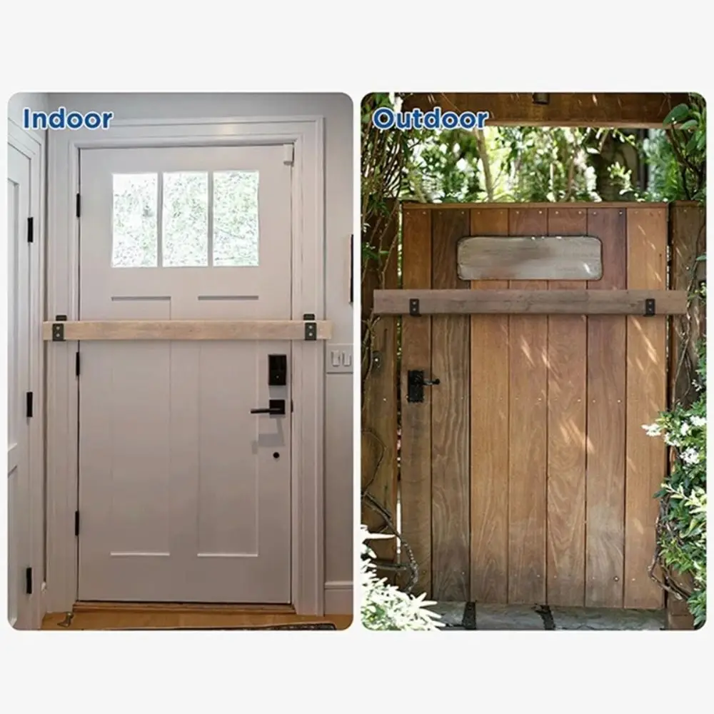 2 قطعة قضيب معدني مفتوح دعم U-قوس أسود المضادة للانزلاق حاجز سلامة الباب دعم انفصال حاجز الباب حماية #4