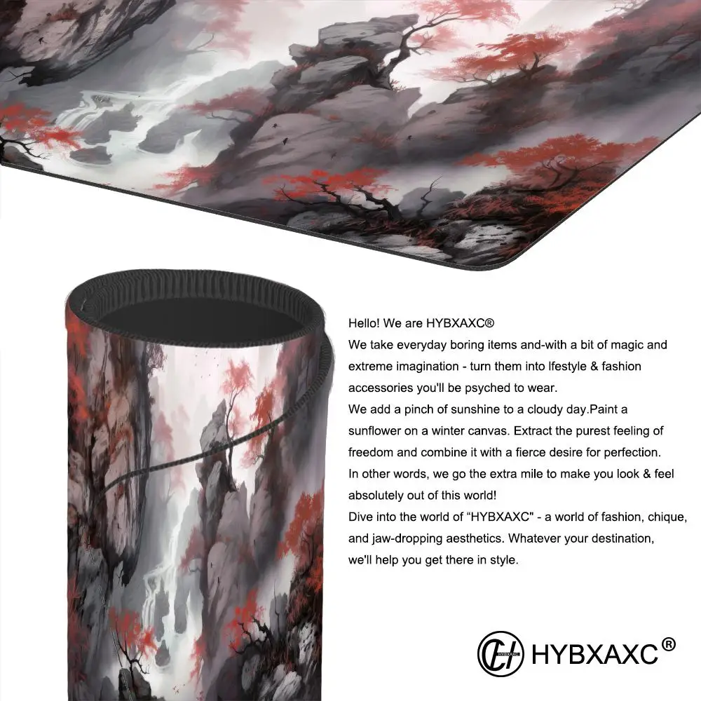 Ink Landscape Beautiful illustrations style patternsOffice Computer Desk Mat Table Keyboard Big Mouse Pad Laptop Cushion Nonslip