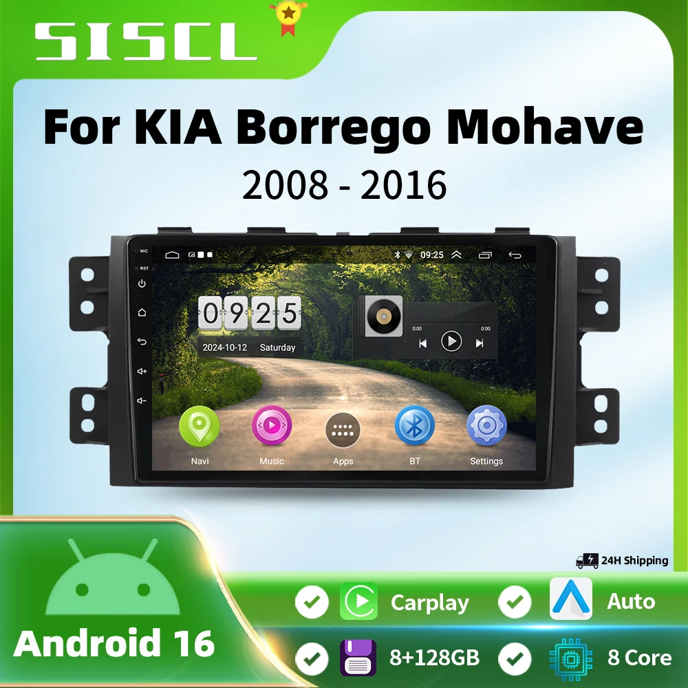 

Android 16 Car Radio For Kia Borrego Mohave 2008 2012 2014 2016 Multimedia Video Player GPS NAVI WIFI 4G Carplay Auto Head Unit