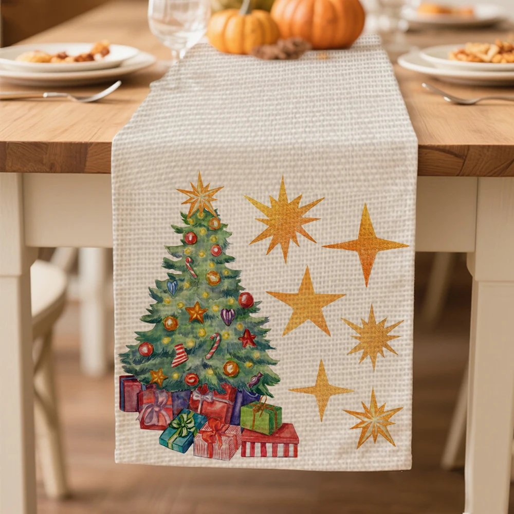 

autumn winter table runners Christmas tree pattern Table decoration and accessories for Christmas New Year home decor