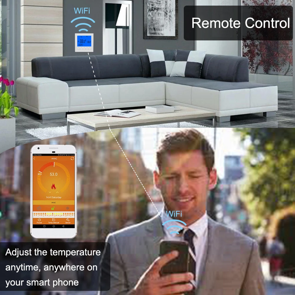 Programmierbare Temperatur Controller mit Touch Screen Glas APP intelligente wifi Programmierbare Wasser Heizung Thermostat