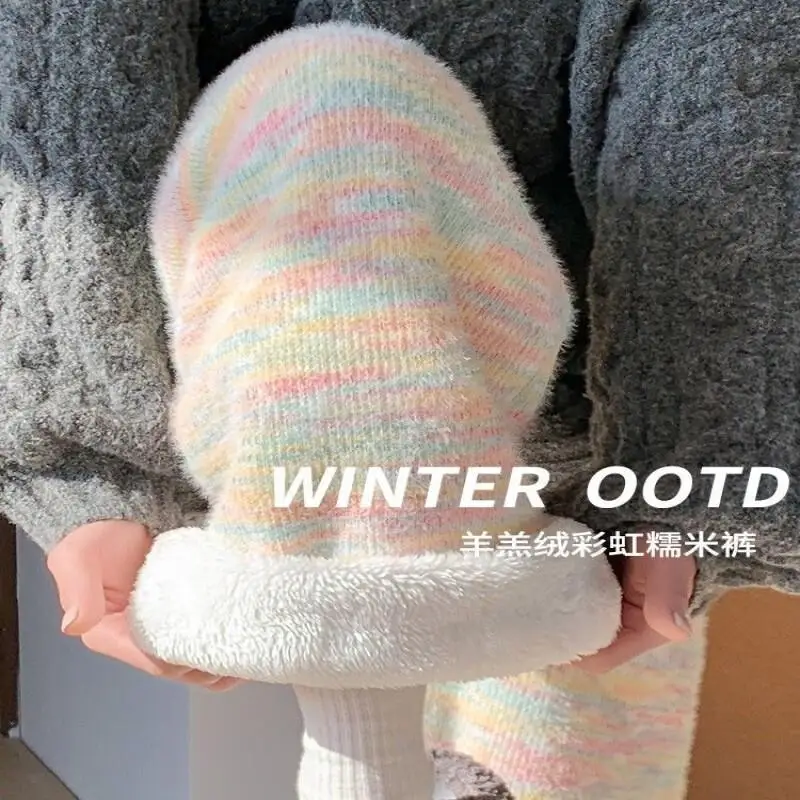 

Женские брюки дышащие винтажные мягкие джинсовые зимне-осенние клейкие прямые повседневные брюки из шерпы из хлопка с высокой талией и широкими штанинами