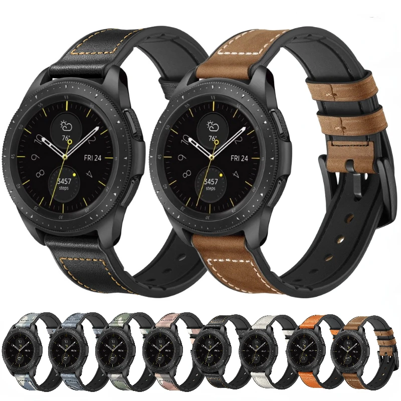 

20mm 22mm Leather Strap for Samsung Galaxy Watch 4/5/6 40mm 44mm Huawei Watch 3/4/GT2e/3 Pro Bracelet for Amazfit GTR 47mm Band