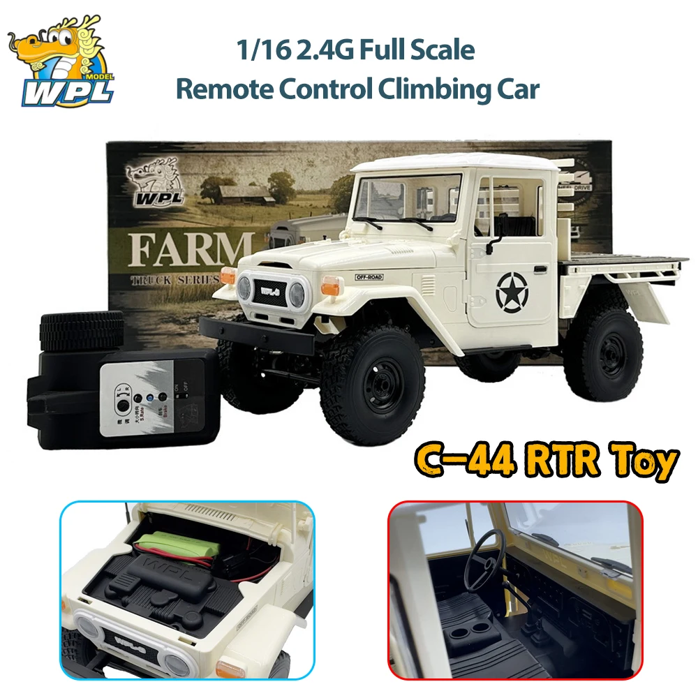 

WPL C-44 2.4G Full Scale Remote Control Climbing Car 1/16 RC Desert Off Road Vehicle Adult Kid Electric Toys Car Gift
