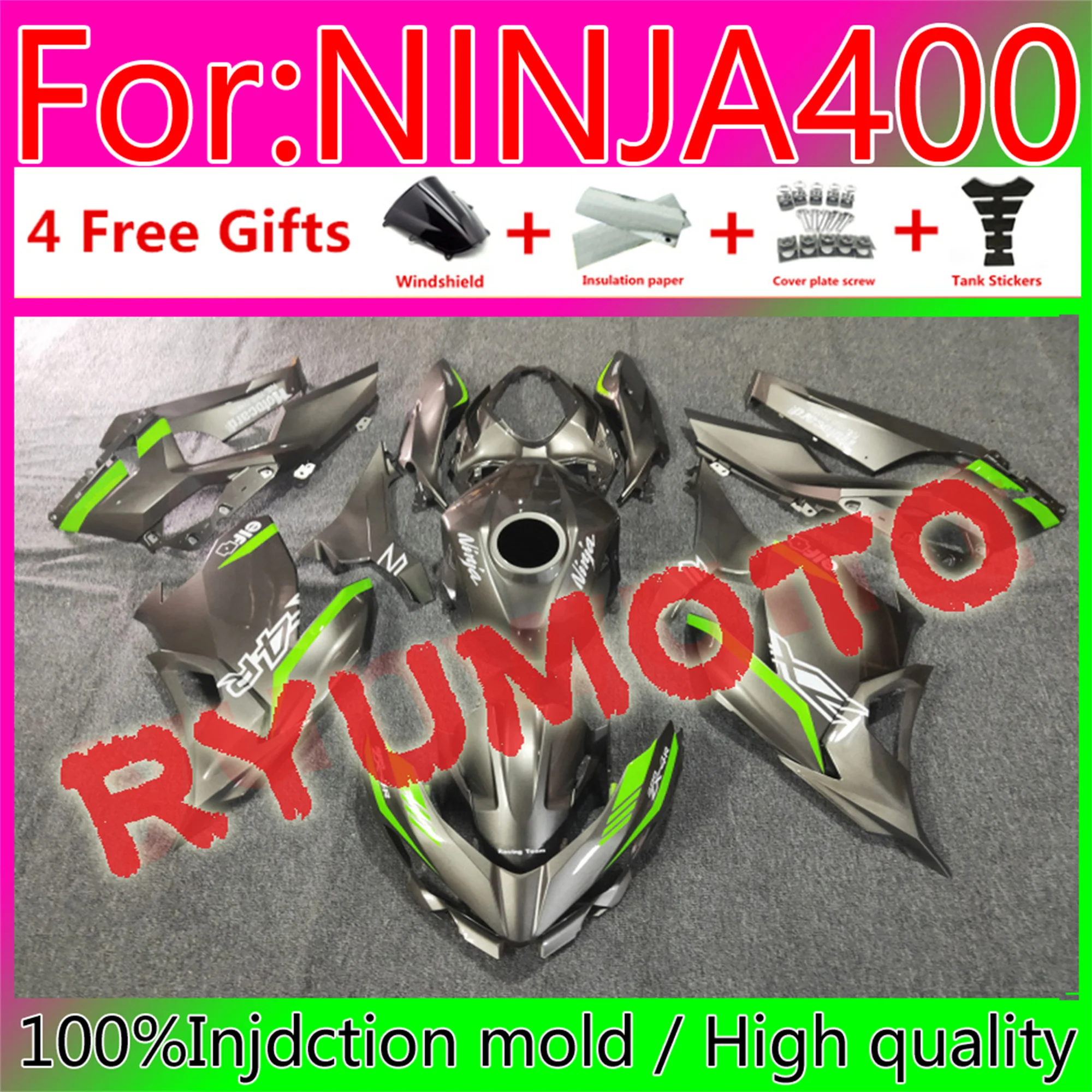 

Motorcycle Whole Injection mold Fairings Kit For Kawasaki Ninja400 Ninja 400 2018 2021 18 19 20 21 fairing