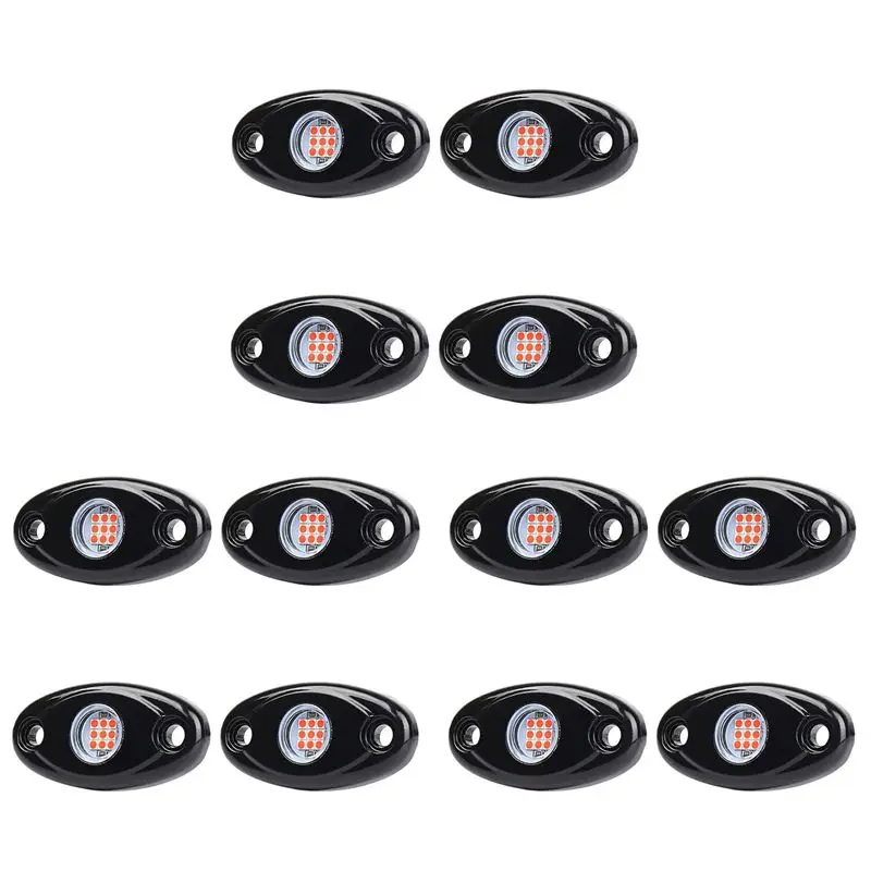 

Комплект светодиодных рок-светильников Well 12 Pods, водонепроницаемые светодиодные неоновые фонари для приборной установки для джипа, грузовика, квадроцикла, Raptor, внедорожной лодки, красный