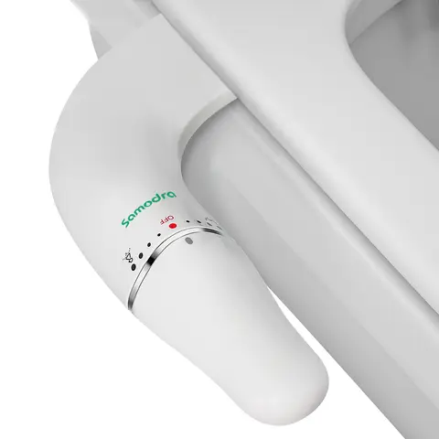 SAMODRA Ultra Slim Bidet Attachment for Toilet Seat - Dual Nozzle, Adjustable Water Pressure, Non-Electric Ass Sprayer