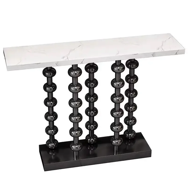 Spherical entrance Stainless steel marble light luxury entrance table Modern simple and fashionable entrance table Corridor