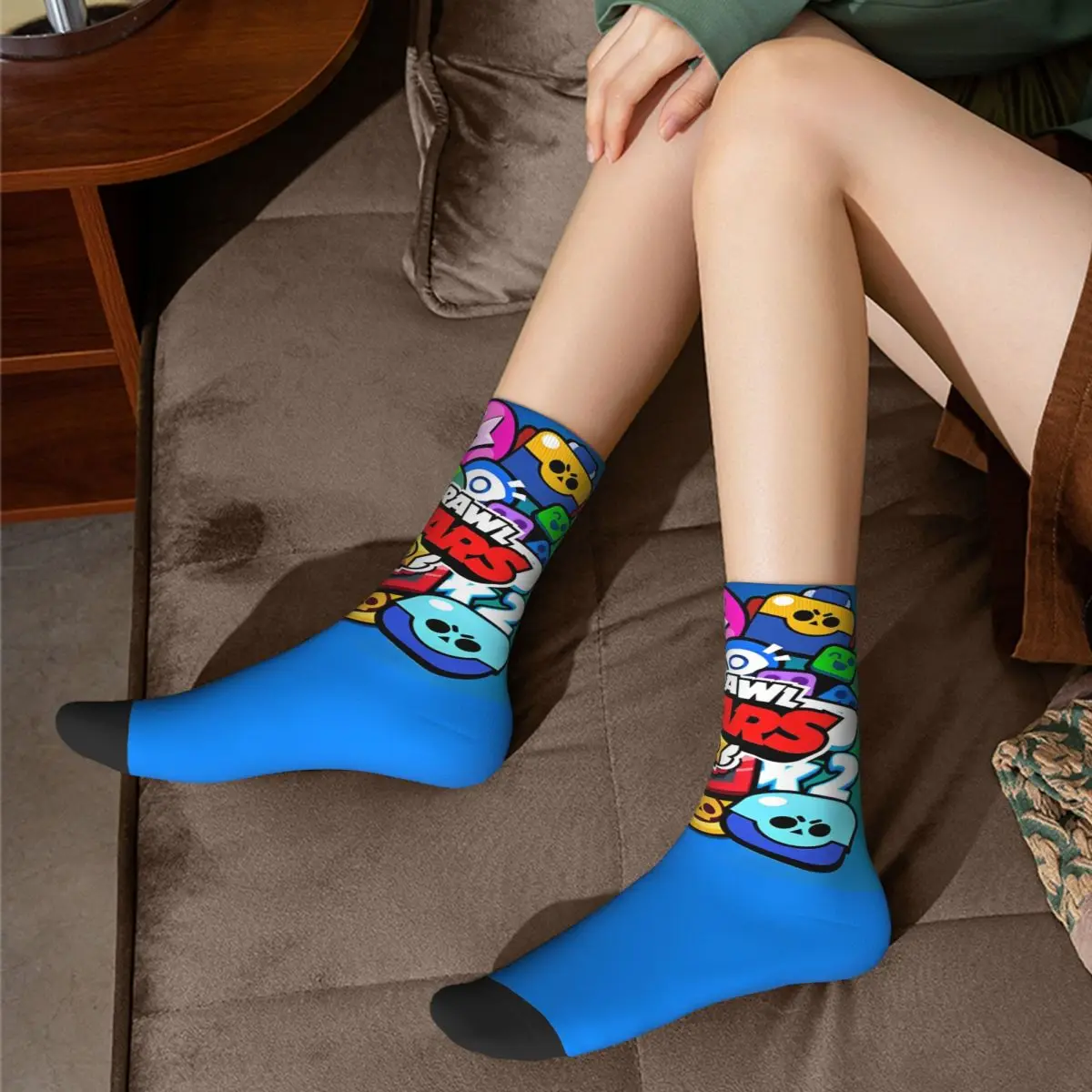 Fashion Men\'s Socks Novelty Brawling-Heros Games Logo Sock Polyester Graphic Women Socks Spring Summer Autumn Winter