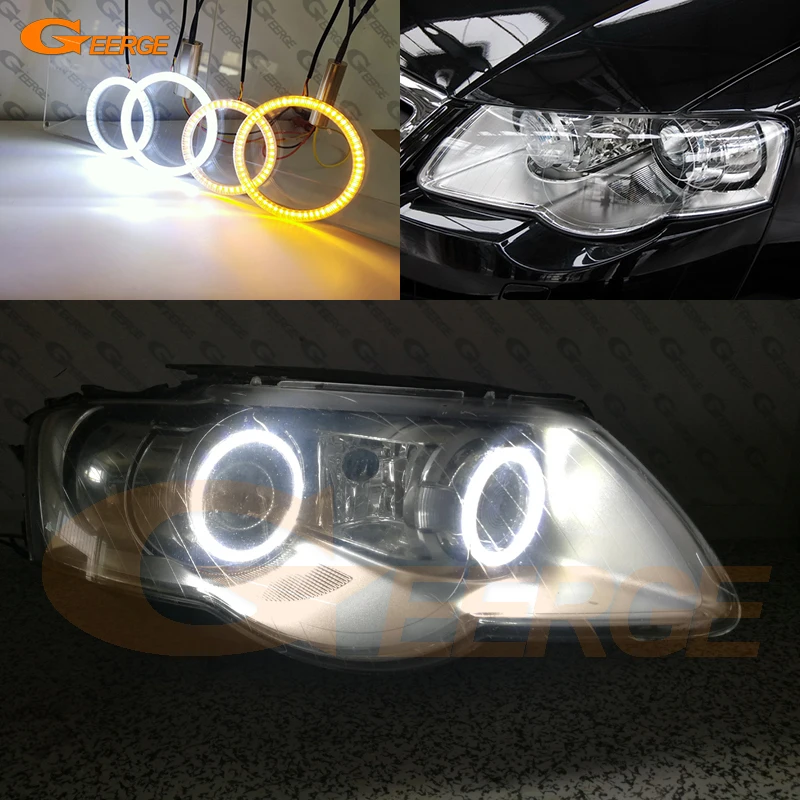 For Volkswagen VW Passat B6 Magotan 2005-2010 Ultra Bright Day Light Turn Signal SMD LED Angel Eyes Halo Rings Car Accessories