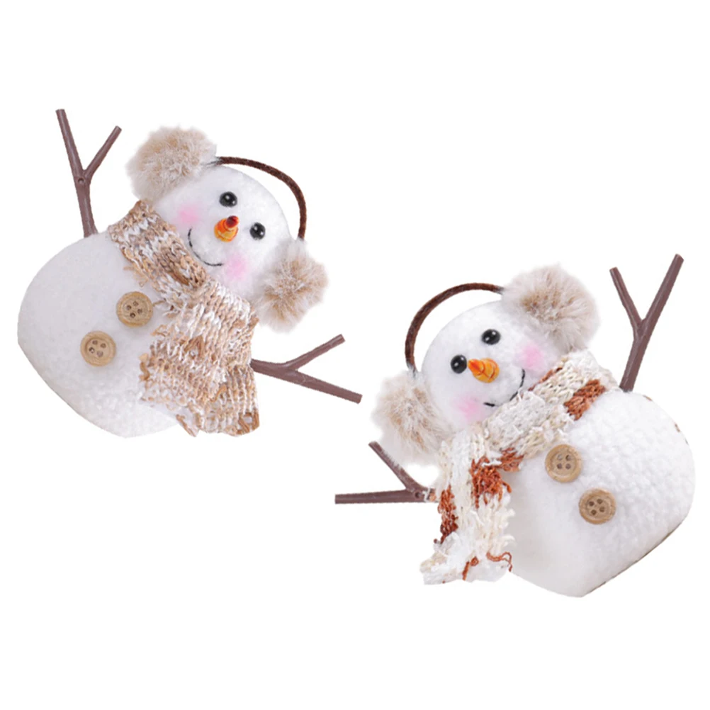 

2Pcs Glowing Snowman naments Christmas naments Kids Gifts Christmas Pendant Scarf Design Home Decor