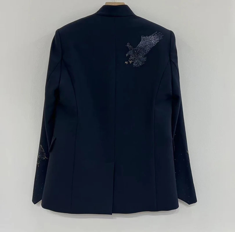 Cross-border e-commerce winnerz24Z@&V. Sa Diger's autumn/winter design appliqué diamond commuter structured minimalist blazer