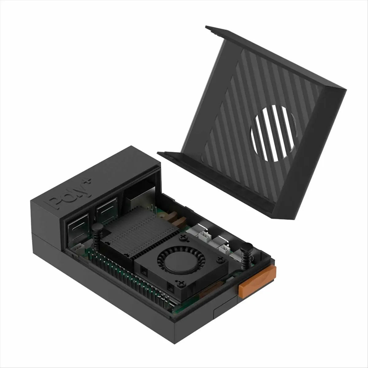 N86R ForRaspberry Pi 5 Case with Active Cooler Enhanced Protection Design Easy Assembly Black