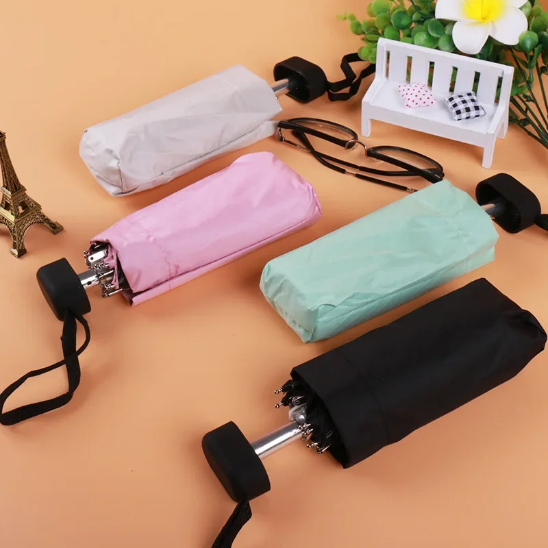Portable Men\'s Umbrella Mini Pocket Umbrellas Prevent Uv Rainproof Folding Ladies Small Five Fold Sun Umbrella