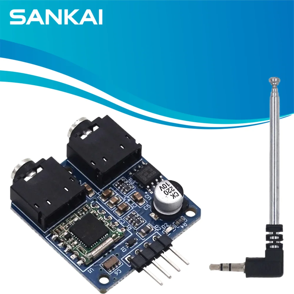 TEA5767 FM Radio Module 76-108MHz I2C Stereo Receiver with Antenna Diode Filtering for Arduino