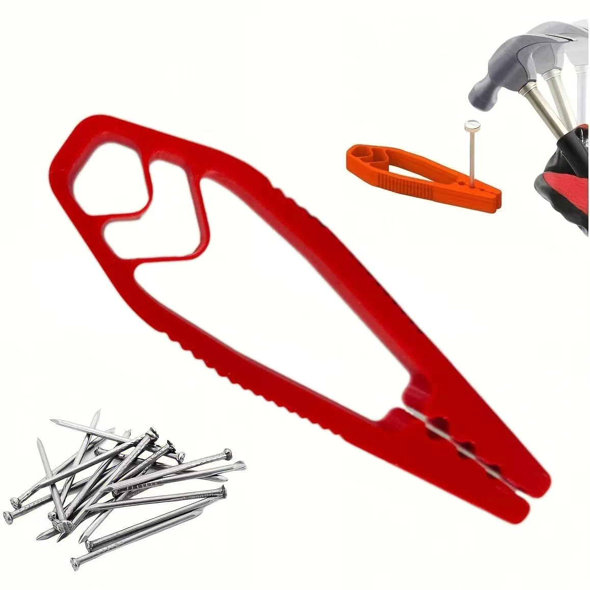 Portable Nail Fixer Tool Woodworking Nail Fixer Plastic Sliding Joint Pliers Protect Fingers for Maintenance and Woodworking