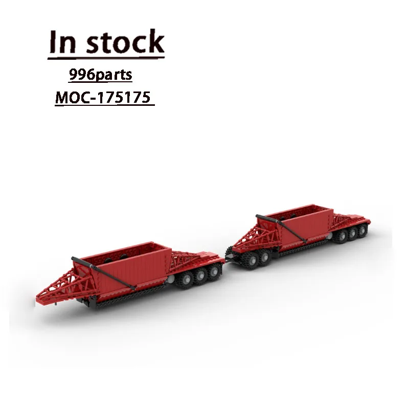 

MOC-175175 Red Bottom Dump Trailer Trailer Building Block Model 996 PartsMOC Creative Boy Kids Birthday Building Block Toy Gift
