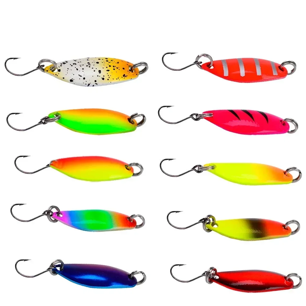 1PCS Metal Spinner Spoon Trout Fishing Lure 350mm 3.3g Hard Bait Sequins Noise Artificial Bait Small Hard Sequins Spinner