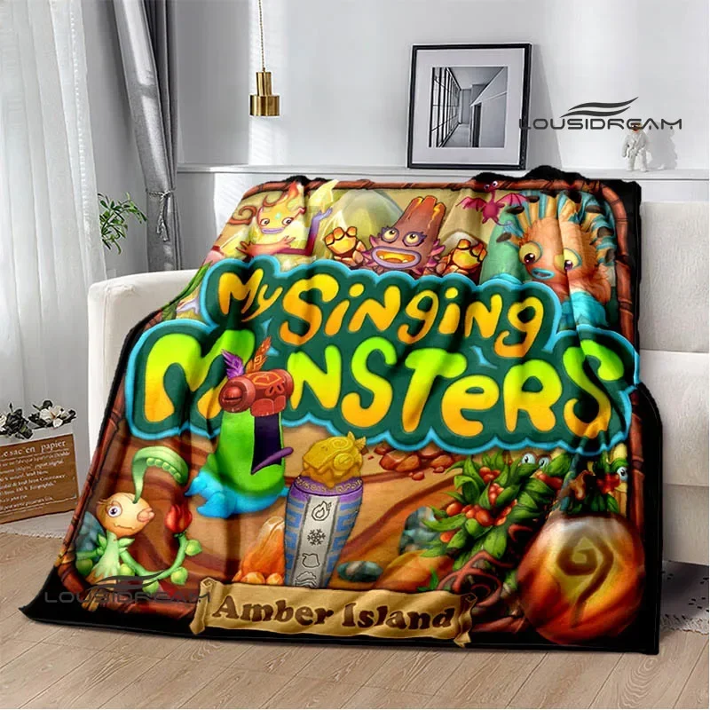 Game My Singing Monsters printed blanket Flange Warm blanket picnic blanket Soft and comfortable blanket Birthday Gift