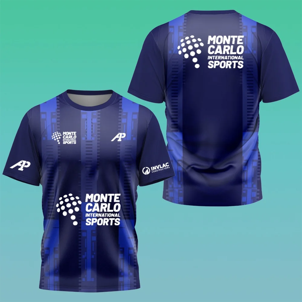 Monte Carlo International Sports Theme Short-sleeve T-shirt Breathable Comfortable for Sports Daily Fitness Running Group Wear