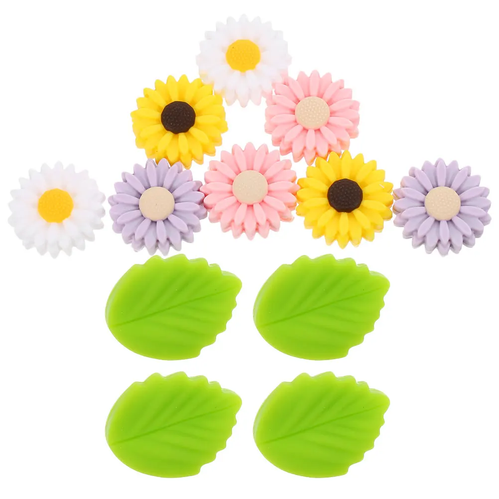 

12pcs Daisy Protection Heads Knitting Needle Stoppers Silicone Sewing Protectors Small Needle Tip Covers Household Sewing Tools