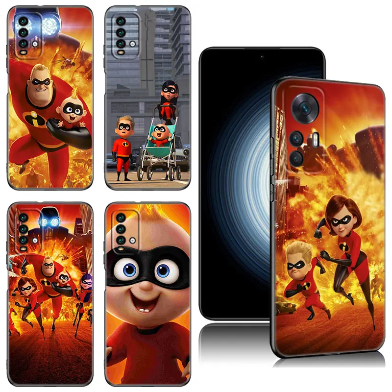 The Incredibles Black Silicone Phone Case For Xiaomi Redmi 9 9A 10A 9C 10C 12C 13C 5G 9T 10 Prime A1 A2 Plus