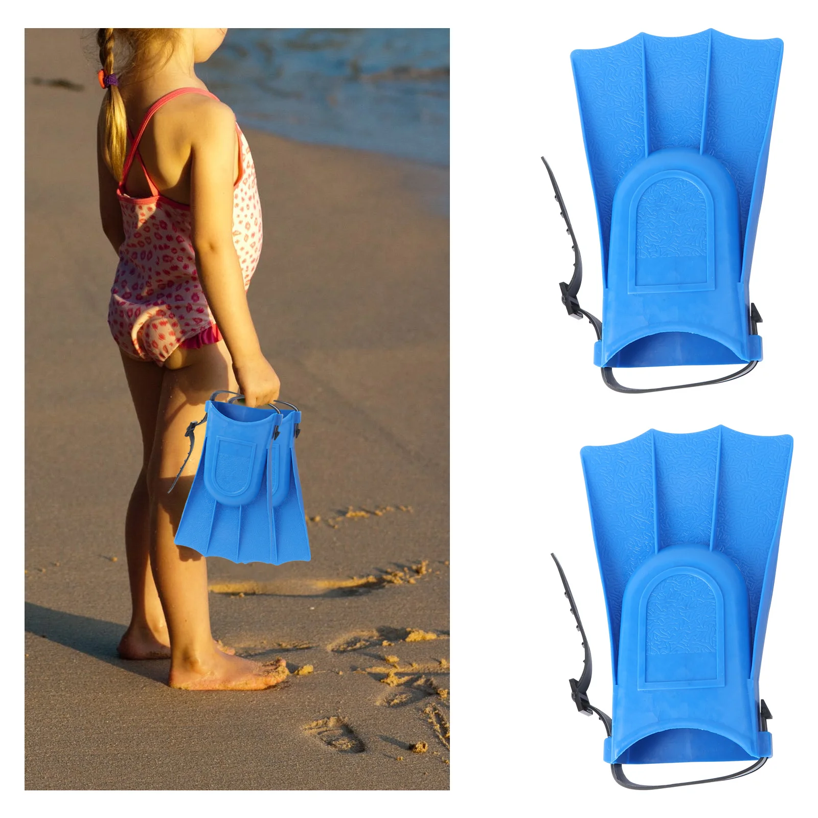 

Adjustable Flippers Swimming Diving Snorkeling Gear Soft Comfortable Easy Wear Blue For Adults Learning Tools