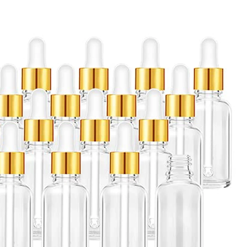 Glass Dropper Bottle 24 Pack Clear Glass Bottles Empty With 2 Funnels & 2 Long Pipettes, 30Ml Eye Dropper Bottles