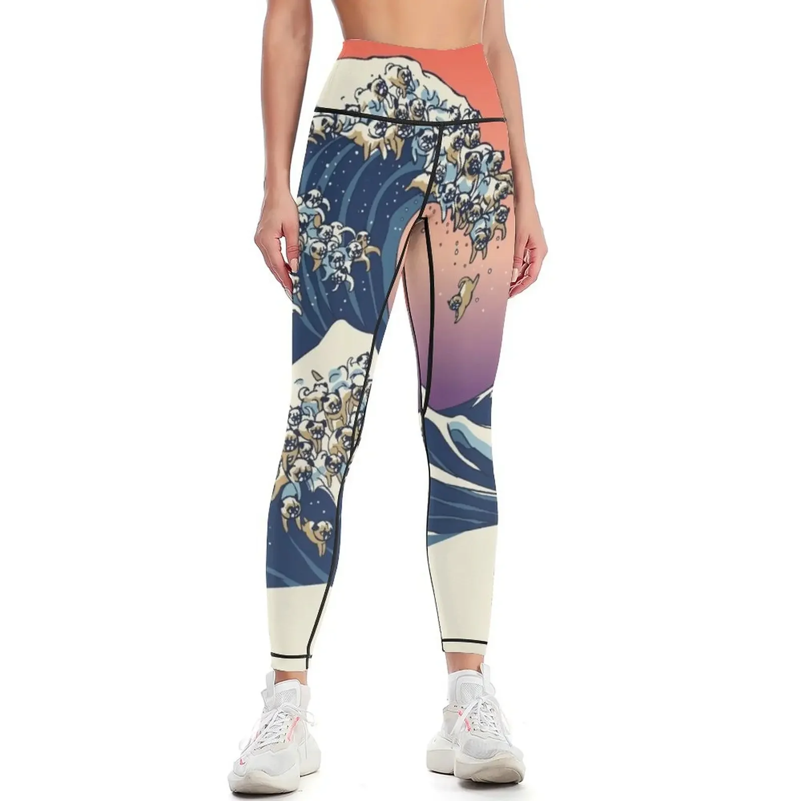 

The Great Wave of Pug Leggings legging pants raises butt legging gym Sportswear woman gym sports for push up Womens Leggings