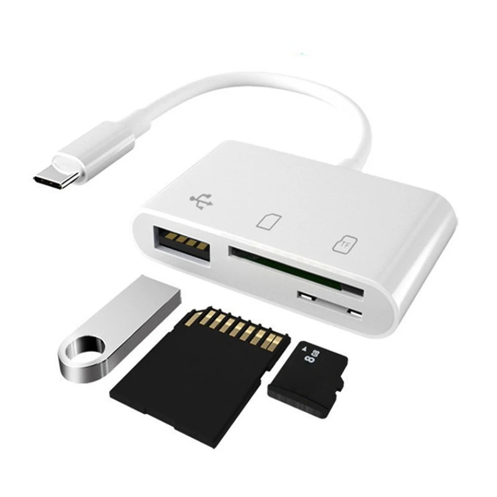 3 In 1 Type-C Adapter TF Card Reader OTG Flash USB-C Adapter For Macbook IPad Pro Huawei Computer Laptop USB Type C Cardreader