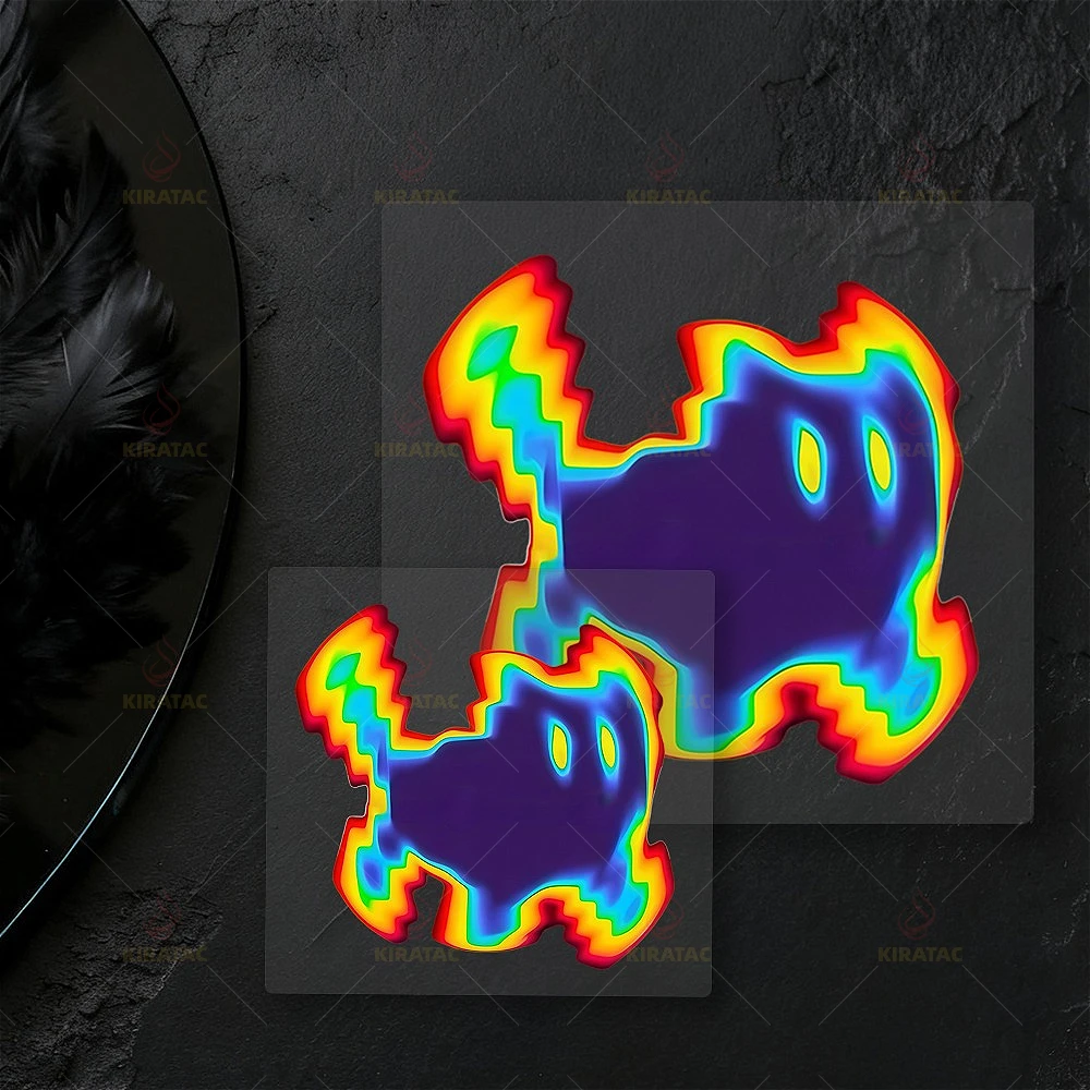 1PC Pixel Art Thermal Imaging Cartoon Motocycle Sticker for Fairing Helmet Auto Window Colorful Gradient Trendy Car Vinyl Decals