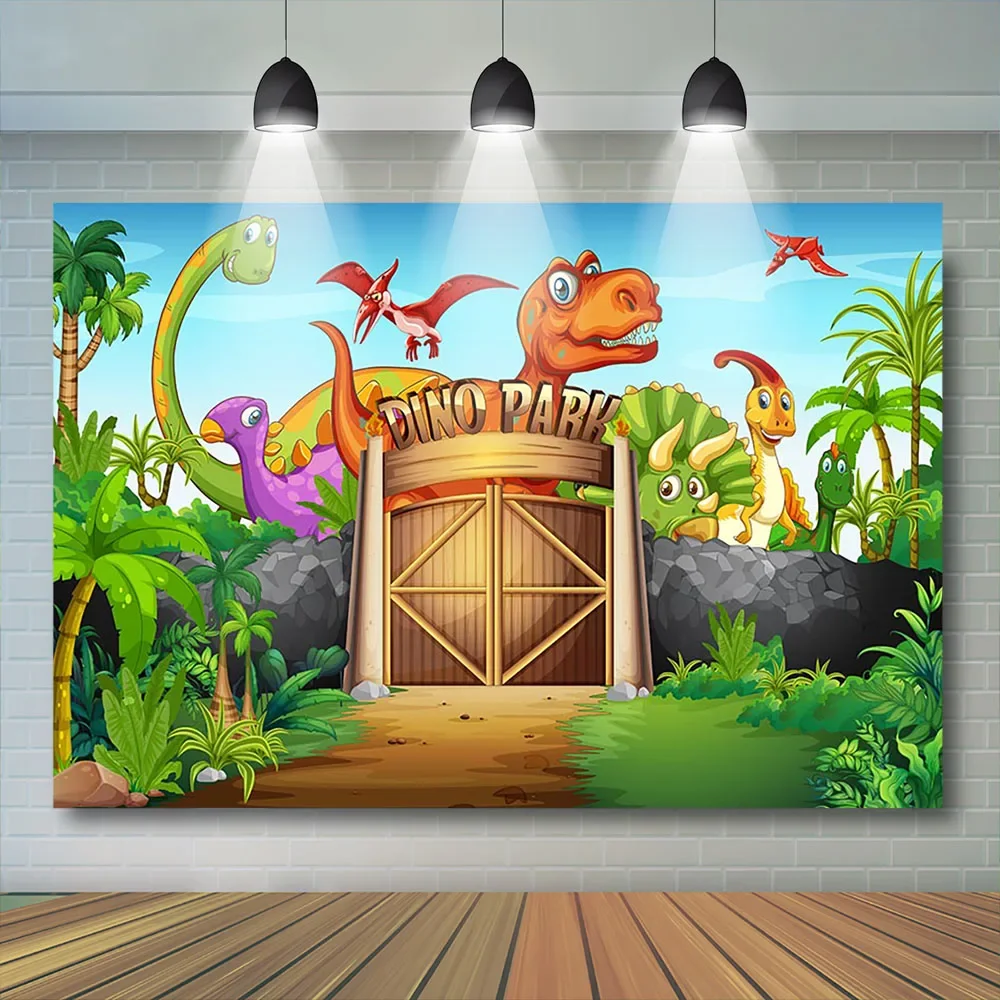 Fondo de fiesta de 1er cumpleaños de niño Animal Ropical bosque de la selva Safari salvaje recién nacido Baby Shower fotografía telón de fondo estudio