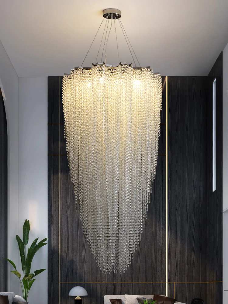 Big Long K9 Crystal Chandelier Modern Italian Chandeliers Lights Fixture European Luxury Droplight LED Lamp Diameter120cm H200cm