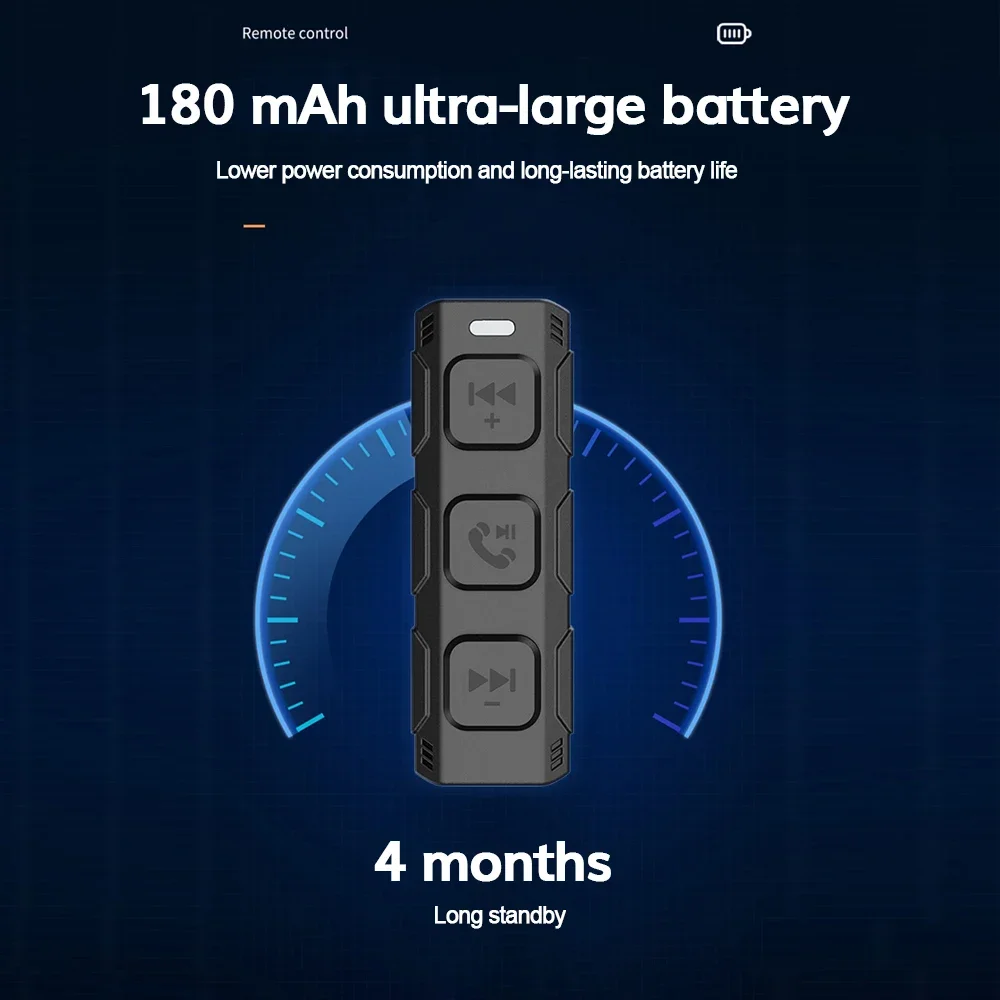 Control remoto inalámbrico Bluetooth 5.3 para manillar de motocicleta, interruptor para volante, control remoto multimedia para coches y motos