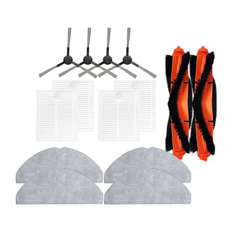 فرشاة رئيسية فرشاة جانبية فلتر HEPA ممسحة قماش لشاومي S20 D106 E12 E10 B112 قطع غيار المكنسة الكهربائية