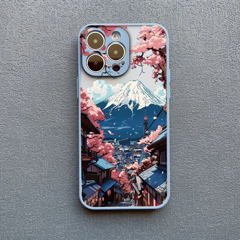 Japanische Mount Fuji Scenic Area Handyhülle für iPhone 16 17 14 Pro Max Plus 13 12 11 Mini 15 Pro Max XR XS X Rückseitenabdeckungen – Detail 5