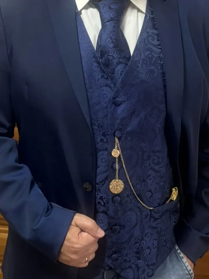 دبابيس سلسلة ربط شرابة للرجال - دبابيس بياقة البدلة باللون الذهبي/الفضي - إكسسوارات مجوهرات كاجوال فاخرة لحفلات الزفاف #5