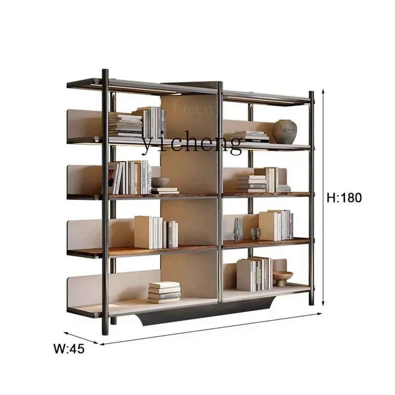

Книжная полка для виллы, простой современный книжный шкаф для гостиной, светлый роскошный напольный высококачественный стеллаж для хранения дисплея