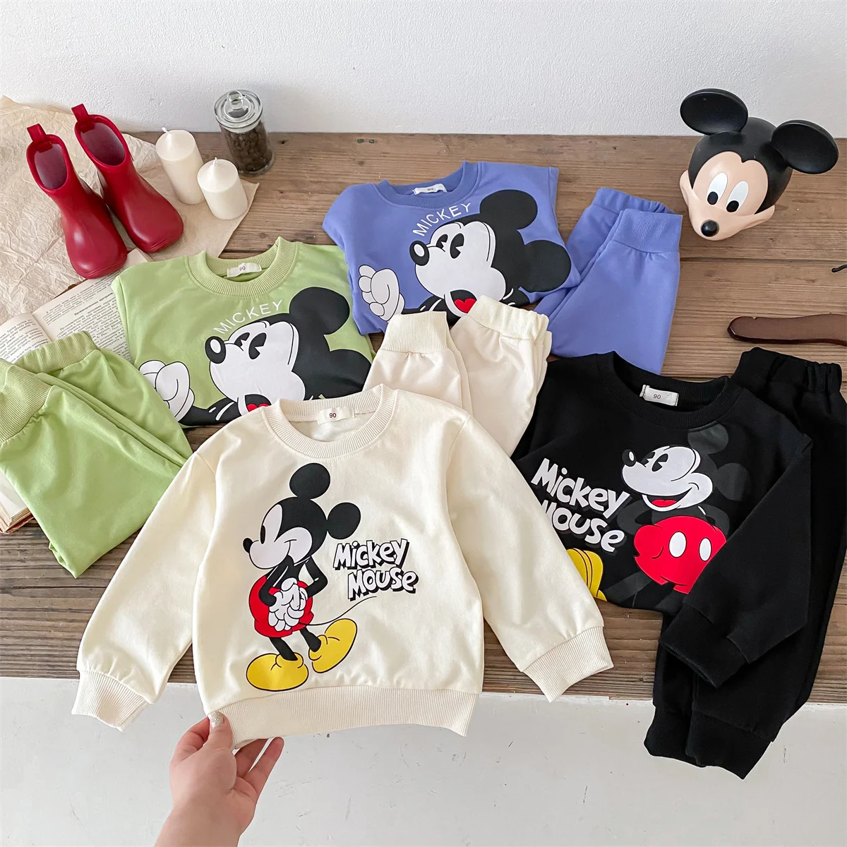 Spring Autumn Clothing Mickey Mouse Baby Tracksuit Fashion Loose Long Sleeve Tops + Sweatpants 2piece Toddler Costume Boys\' Set