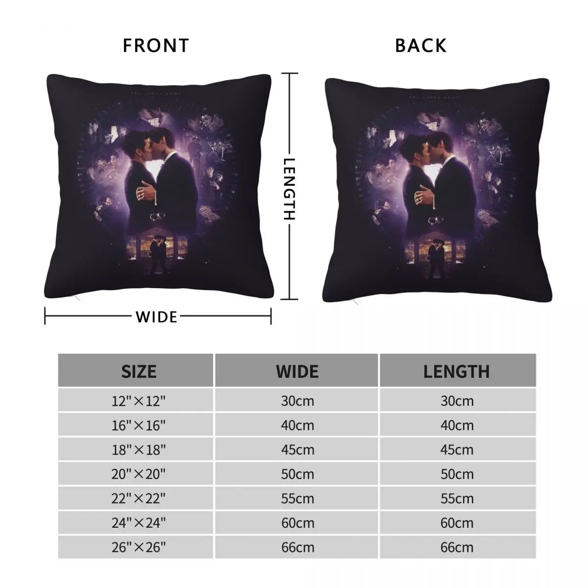 Shadowhunter Malec Aku Cinta Kamu Square Pillowcase Polyester Linen Velvet Creative Zip Throw Pillow Case Home Cushion Cover